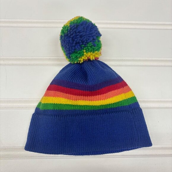 Vermont Originals Other - Vermont Originals Unisex Wool Ski Hat Handcrafted Rainbow PomPom